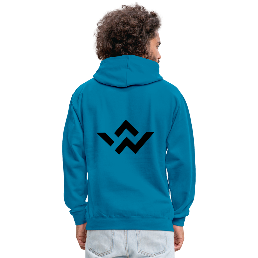 ConnectiveWear Contrast Colour Hoodie - peacock blue/heather grey