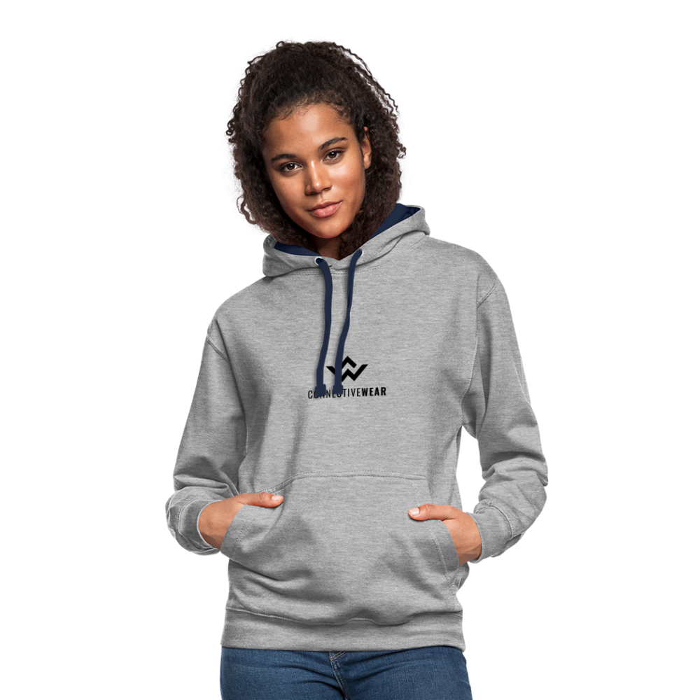 ConnectiveWear Contrast Colour Hoodie - heather grey/navy