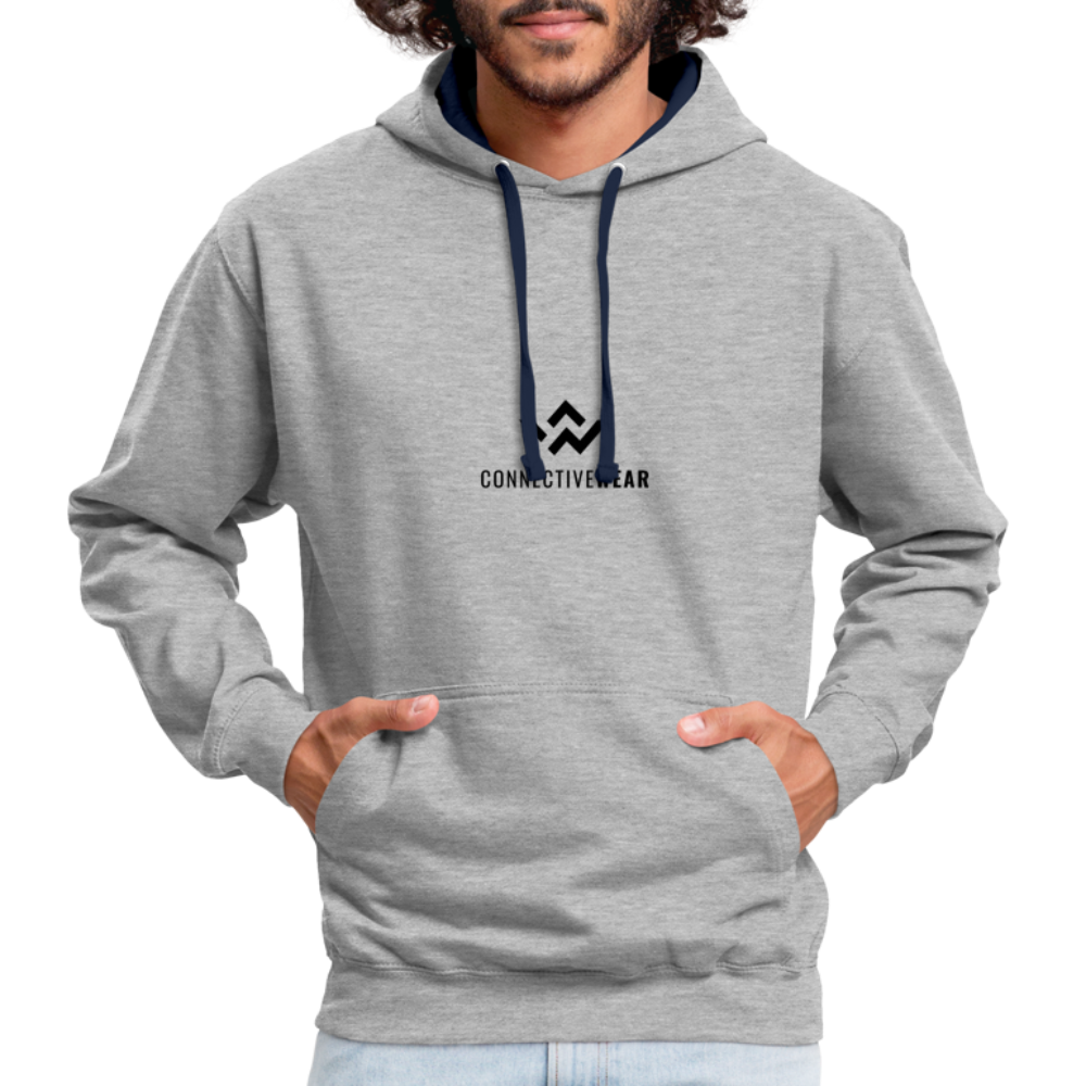 ConnectiveWear Contrast Colour Hoodie - heather grey/navy