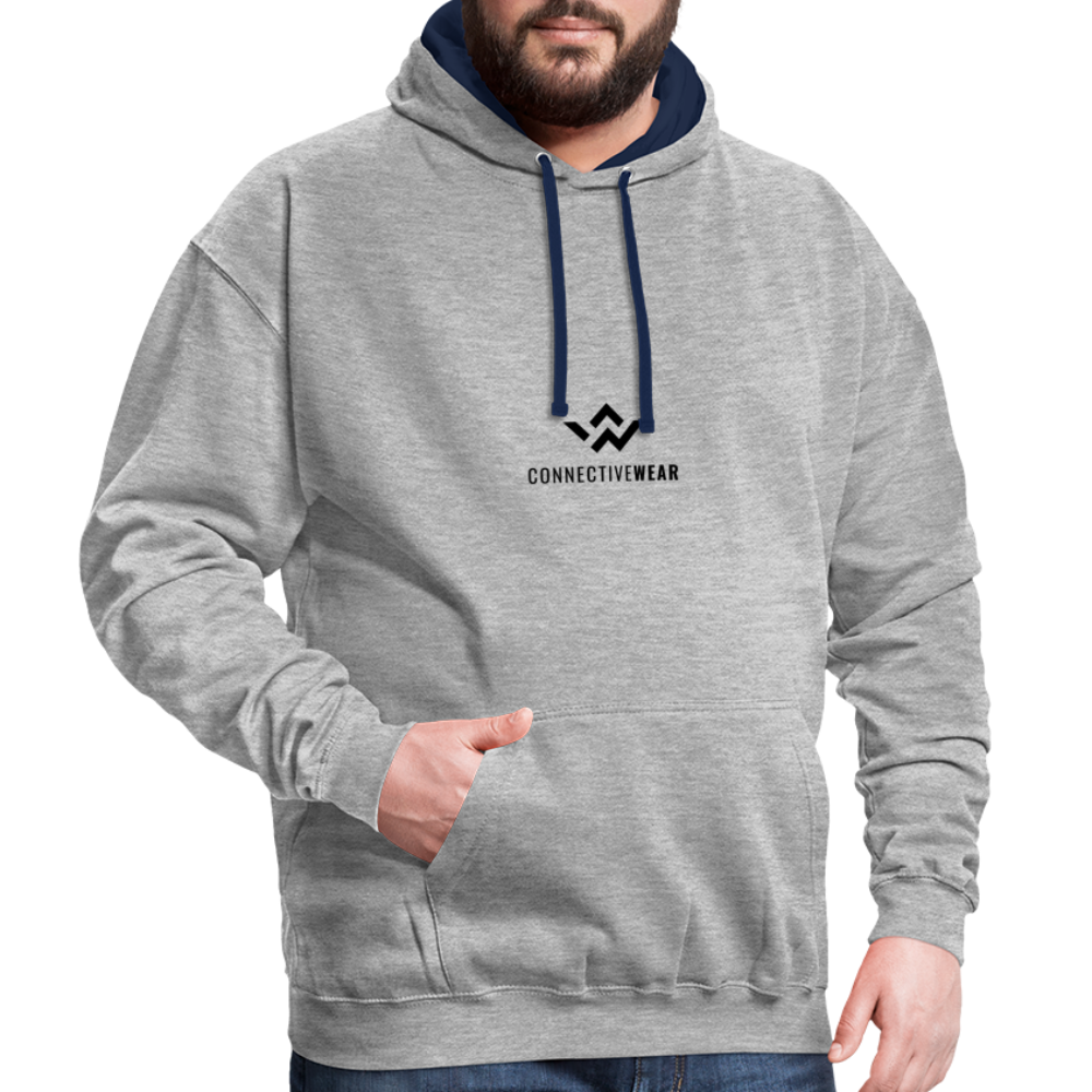 ConnectiveWear Contrast Colour Hoodie - heather grey/navy