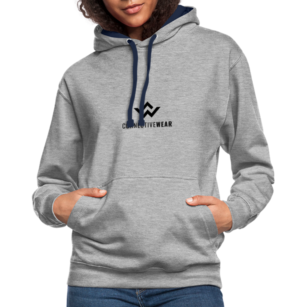 ConnectiveWear Contrast Colour Hoodie - heather grey/navy