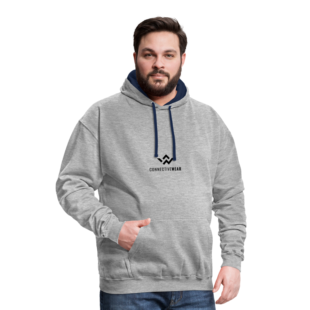 ConnectiveWear Contrast Colour Hoodie - heather grey/navy