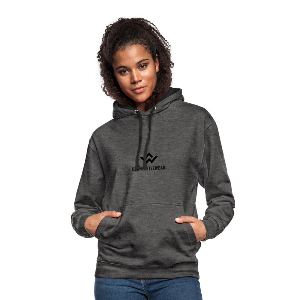 ConnectiveWear Contrast Colour Hoodie - charcoal/black