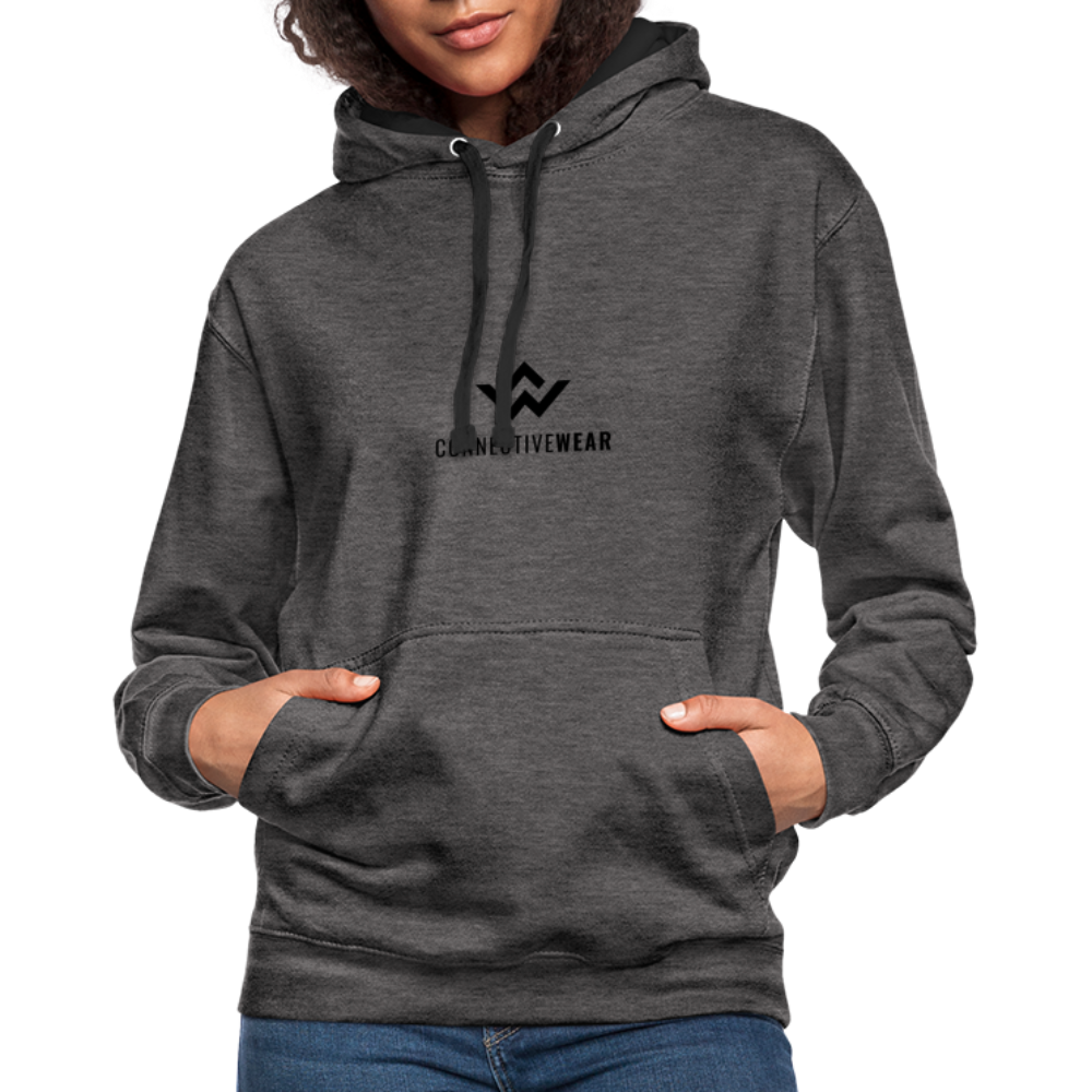 ConnectiveWear Contrast Colour Hoodie - charcoal/black