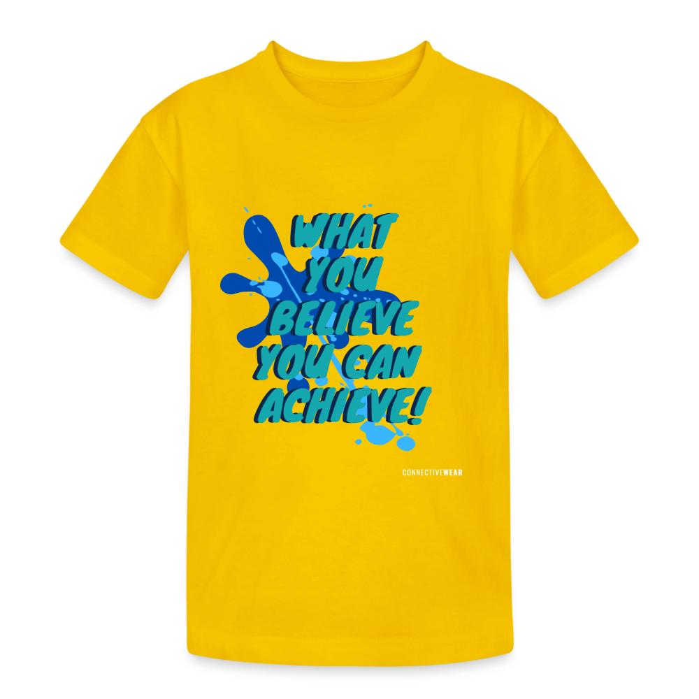 What you believe you can Achieve! Kids’ Heavy Cotton T-Shirt - egg yellow