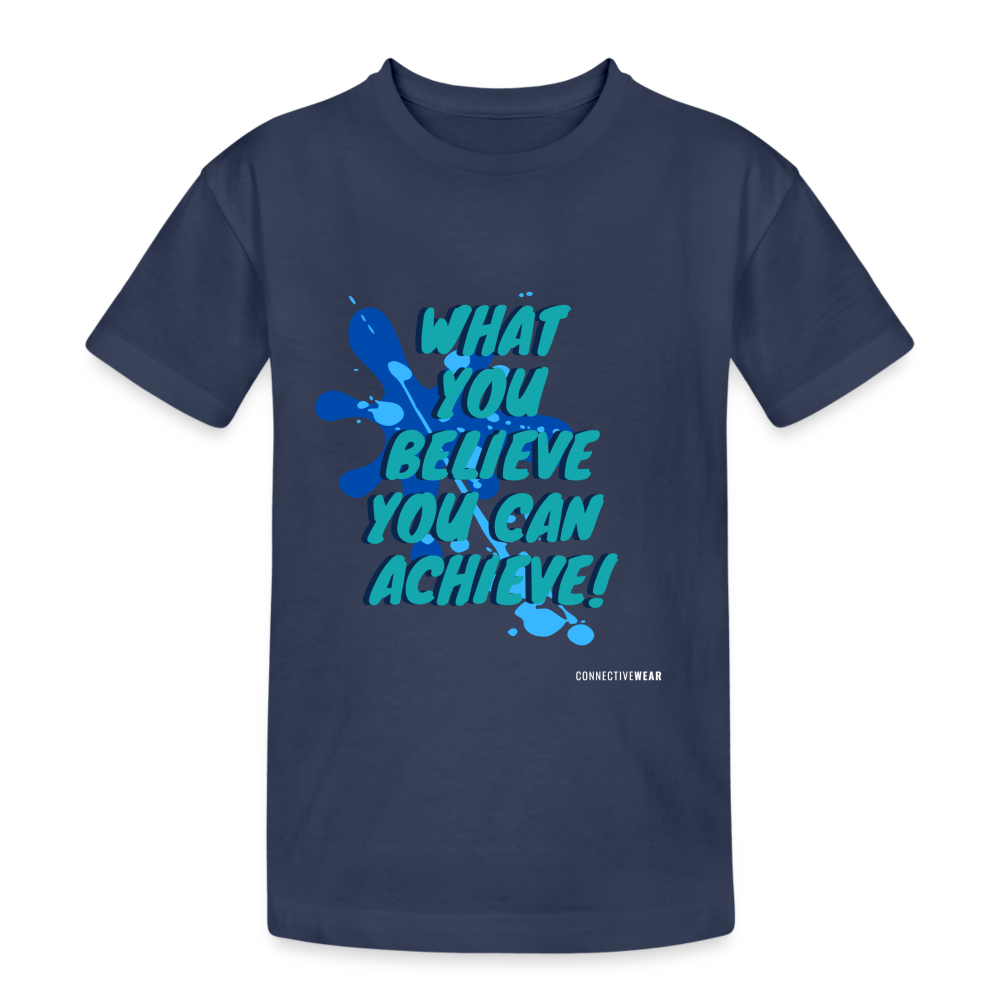 What you believe you can Achieve! Kids’ Heavy Cotton T-Shirt - navy