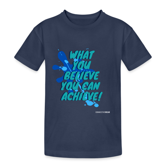 What you believe you can Achieve! Kids’ Heavy Cotton T-Shirt - navy