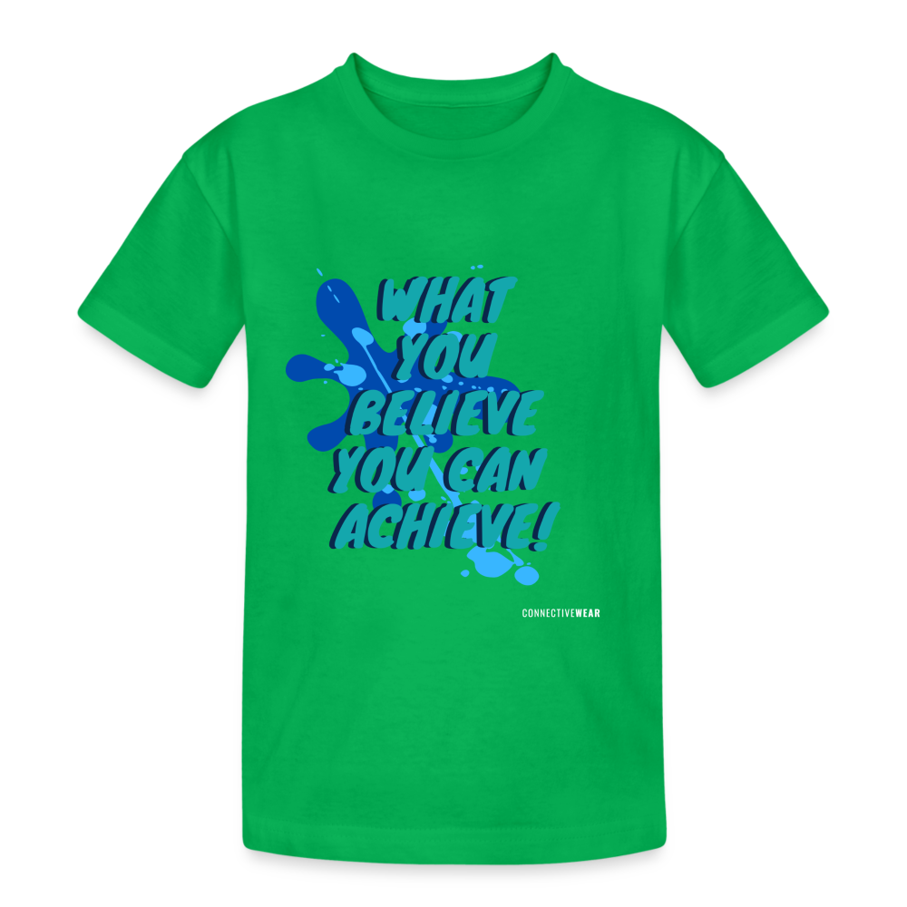 What you believe you can Achieve! Kids’ Heavy Cotton T-Shirt - kelly green