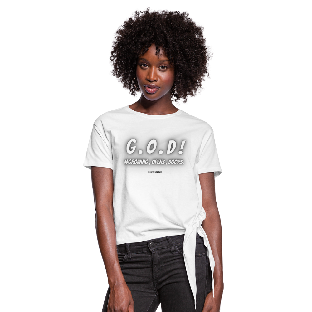 G.O.D! Women’s Knotted T-Shirt - white