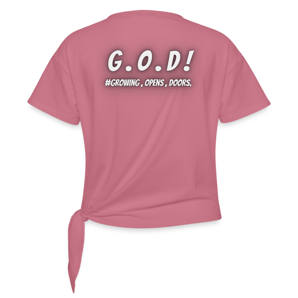 G.O.D! Women’s Knotted T-Shirt - mauve