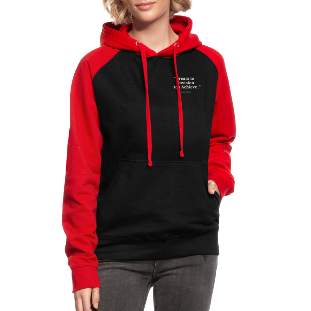 Dream to Envision to Achieve Baseball Hoodie - black/red