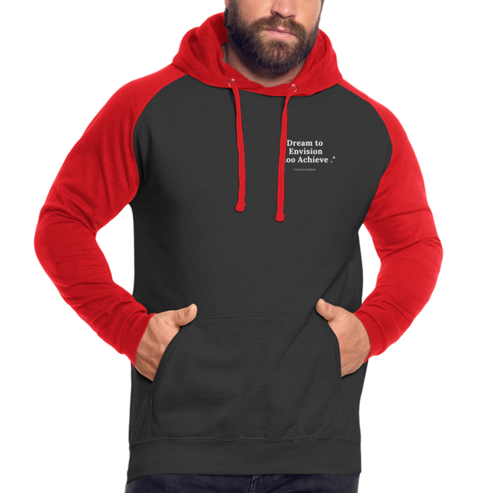 Dream to Envision to Achieve Baseball Hoodie - black/red