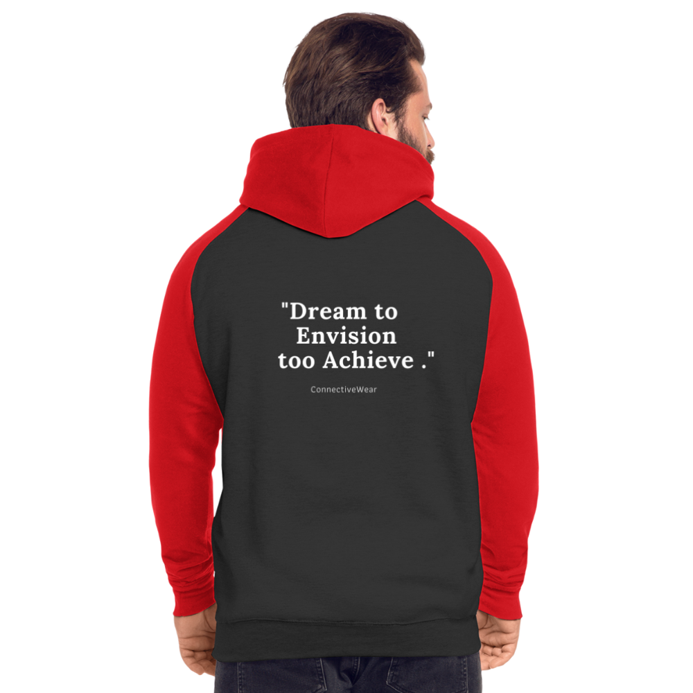 Dream to Envision to Achieve Baseball Hoodie - black/red