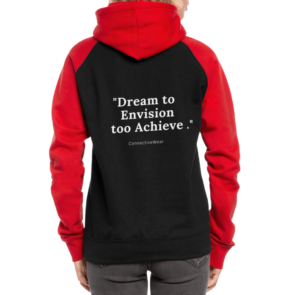 Dream to Envision to Achieve Baseball Hoodie - black/red