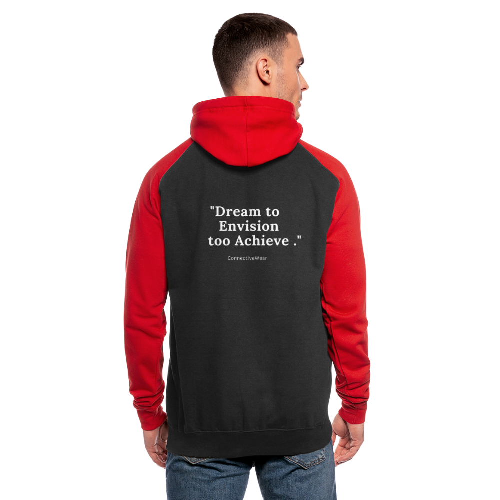 Dream to Envision to Achieve Baseball Hoodie - black/red