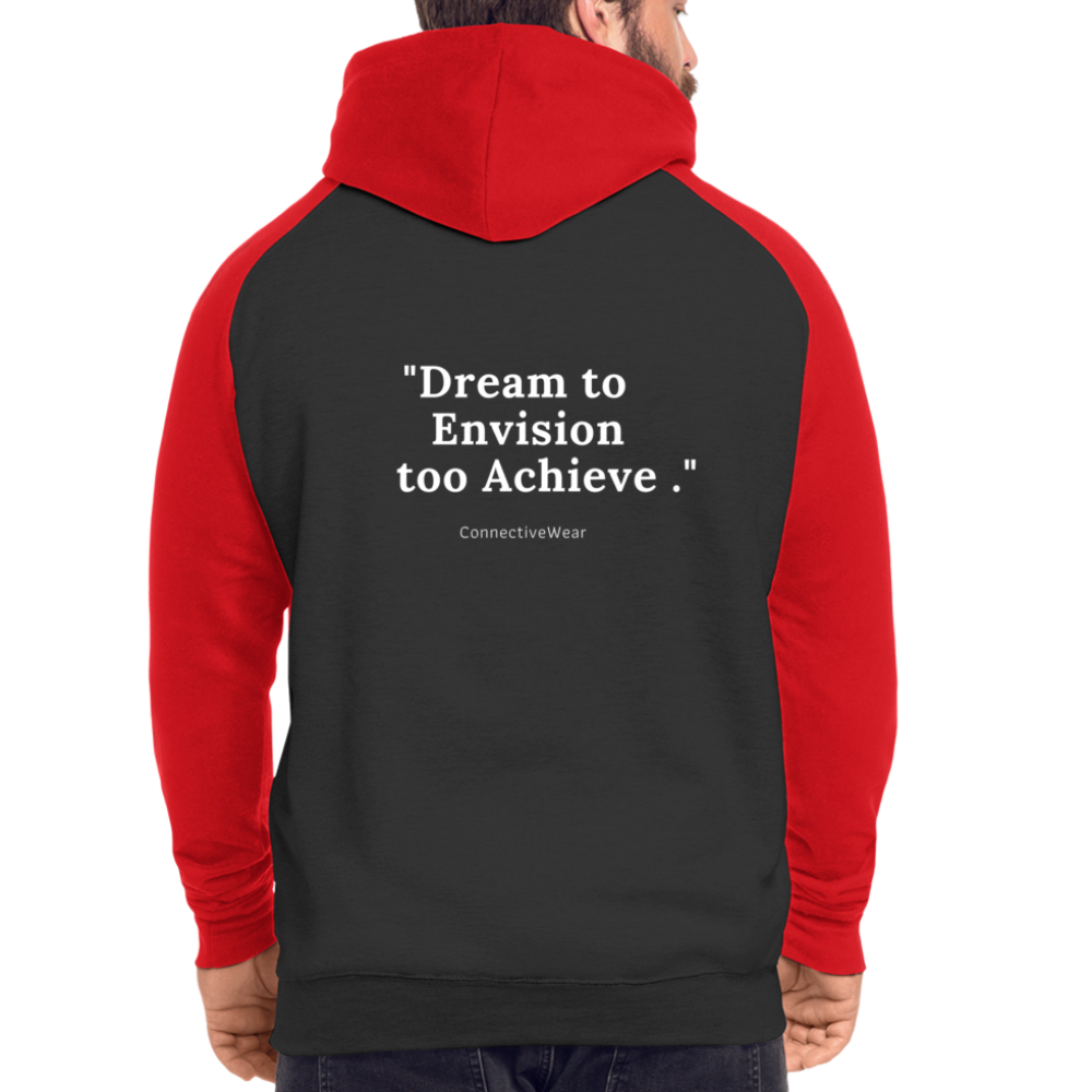 Dream to Envision to Achieve Baseball Hoodie - black/red