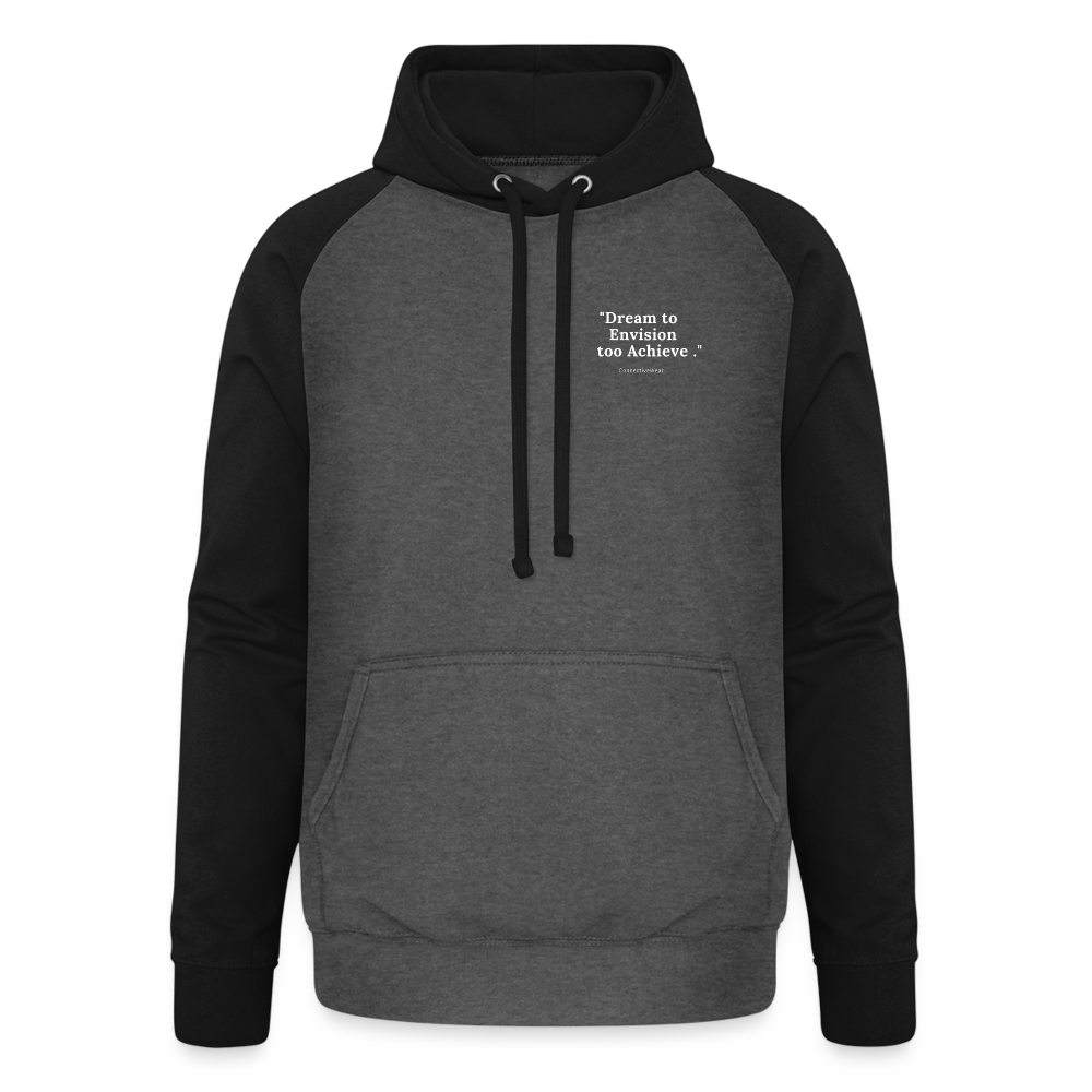 Dream to Envision to Achieve Baseball Hoodie - graphite/black