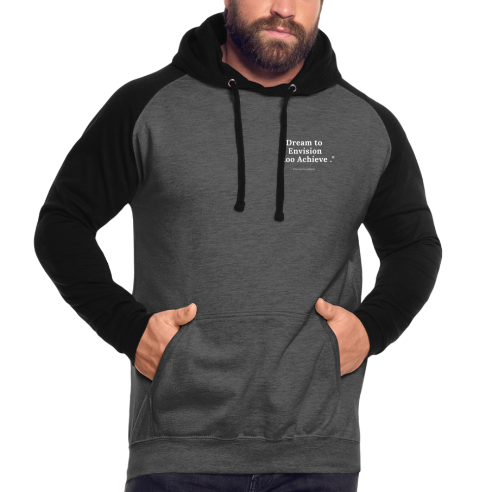 Dream to Envision to Achieve Baseball Hoodie - graphite/black