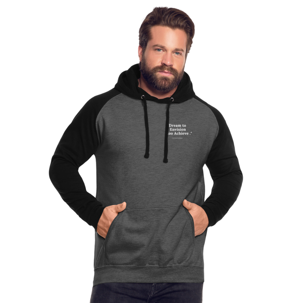 Dream to Envision to Achieve Baseball Hoodie - graphite/black