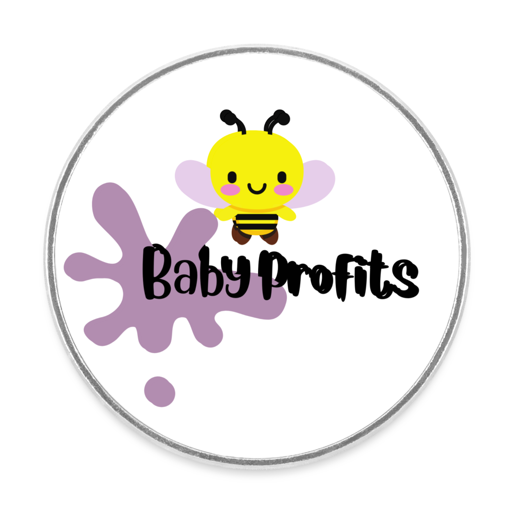 Baby Profits Round Magnet - white